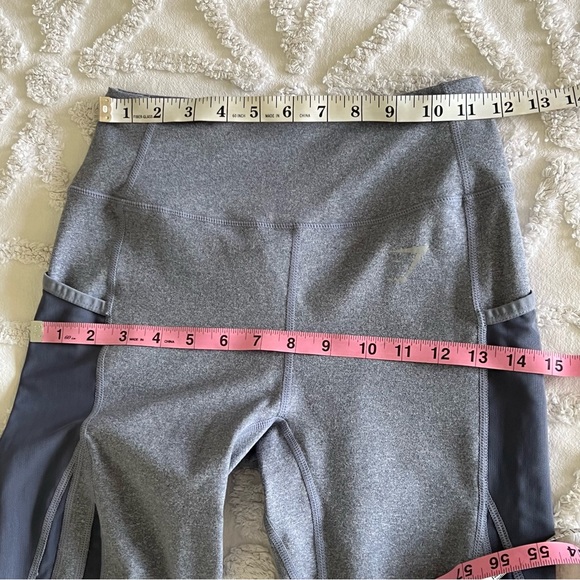 Gymshark Sleek Sculpture 2.0 Mesh Insert Leggings In Blue Steel Gray Siz… - Picture 14 of 14